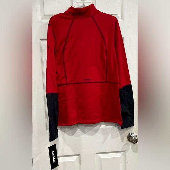 Spyder Womens XL Stretch Charger 1/2 Zip Baselayer Top Pulse Red NWT Sport Layer - Picture 3 of 10